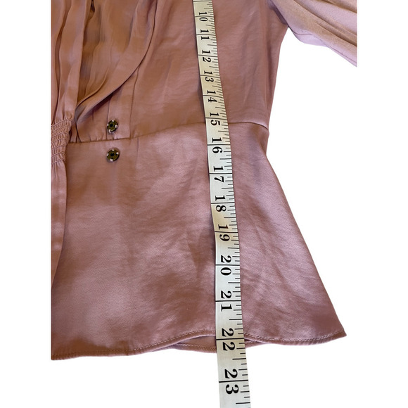 1. State Blouse Top Shirt Size Small Rose Peplum Long Sleeves,Surplice Neck - Picture 12 of 12
